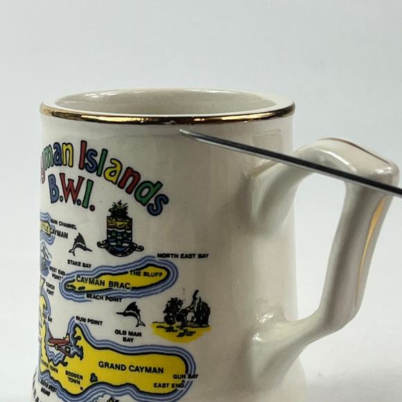 Cayman Islands BWI Miniature Novelty Mug Cup Travel Souvenir Caribbean Sea Map - Picture 11 of 11